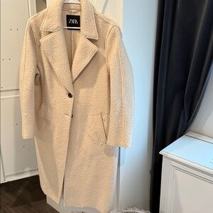 Zara Women's Cream Teddy Jacket